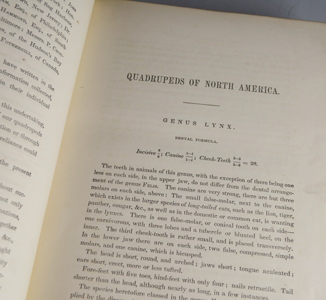 Audubon's "The Quadrupeds of North America" in 3 Volumes