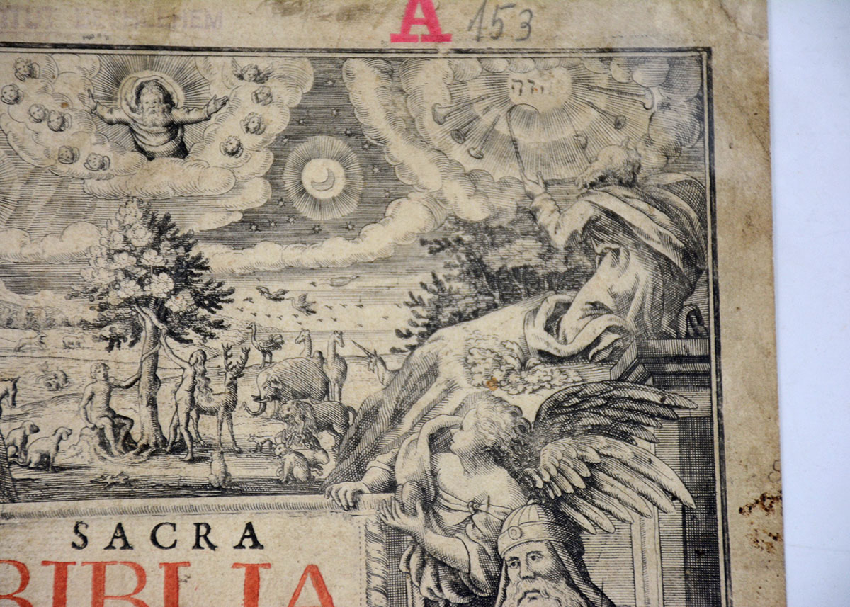 Engraved 17th Century Bible Frontispiece