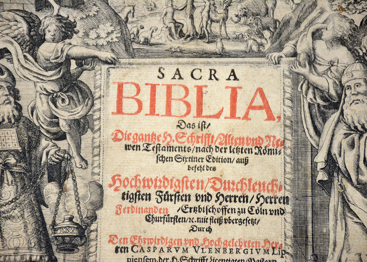 Engraved 17th Century Bible Frontispiece
