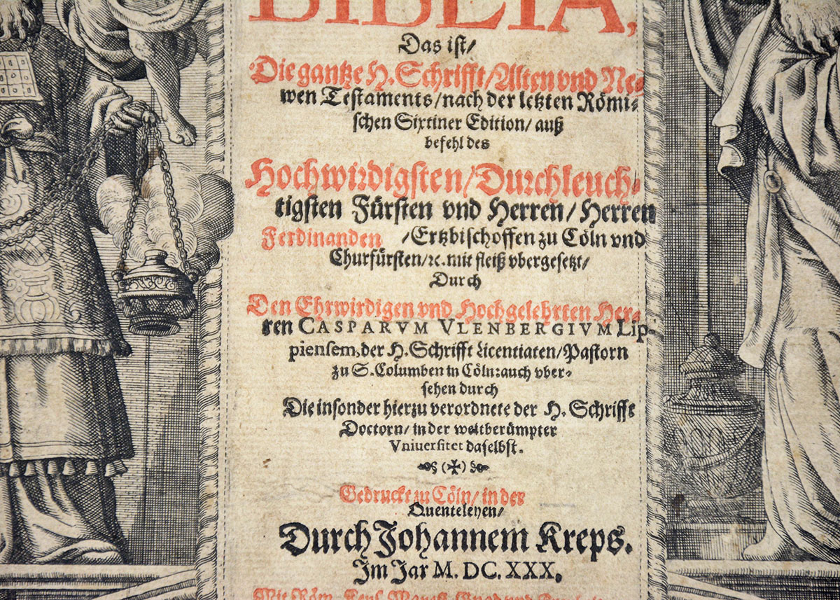 Engraved 17th Century Bible Frontispiece