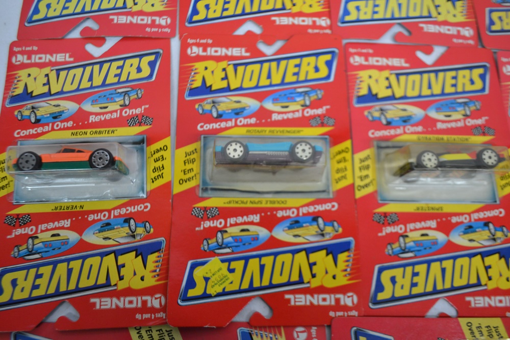 15 Lionel Revolvers Die Cast Cars In Original Blister Packs
