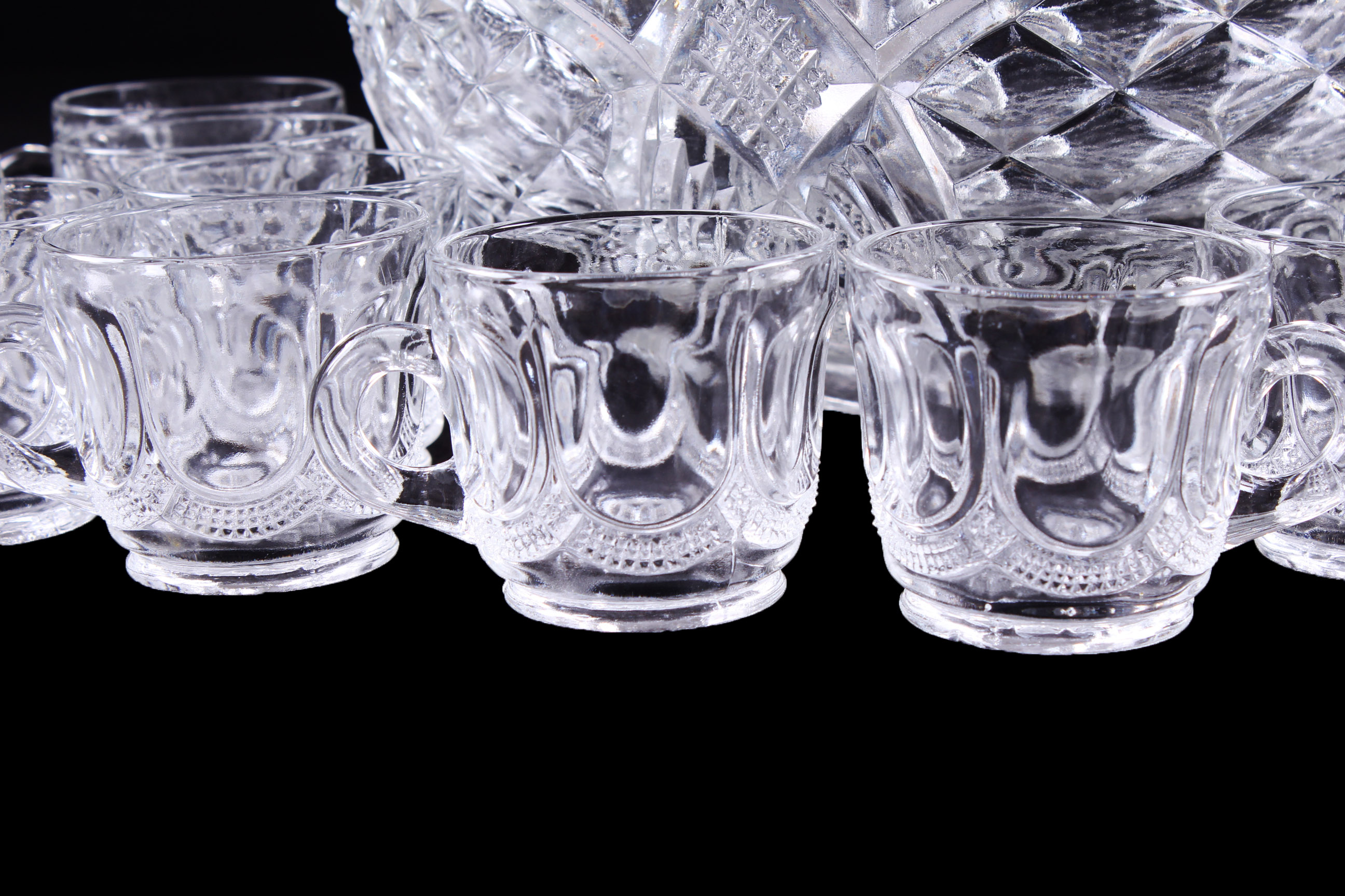 Vintage Crystal Punch Bowl