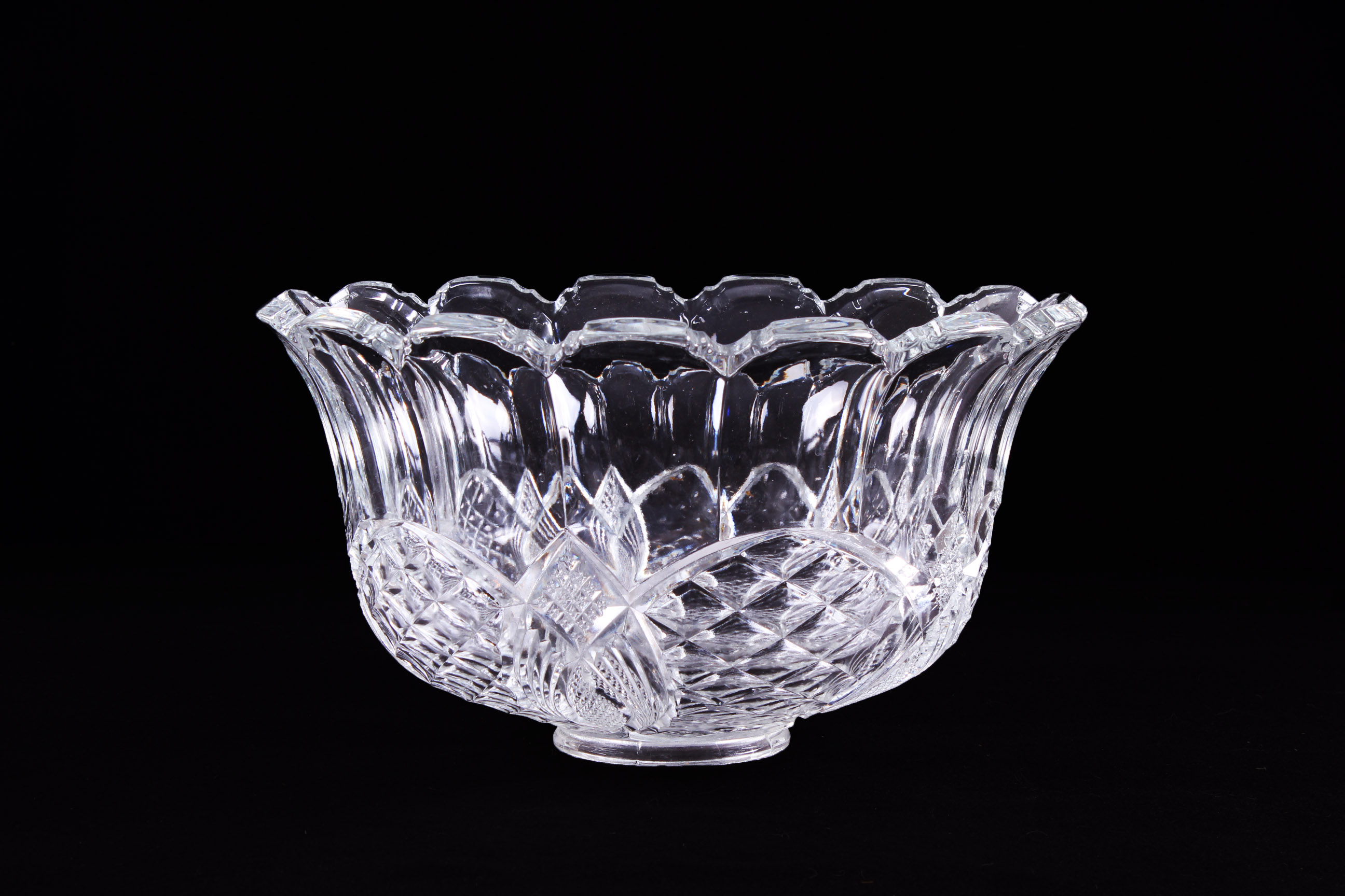 Vintage Crystal Punch Bowl
