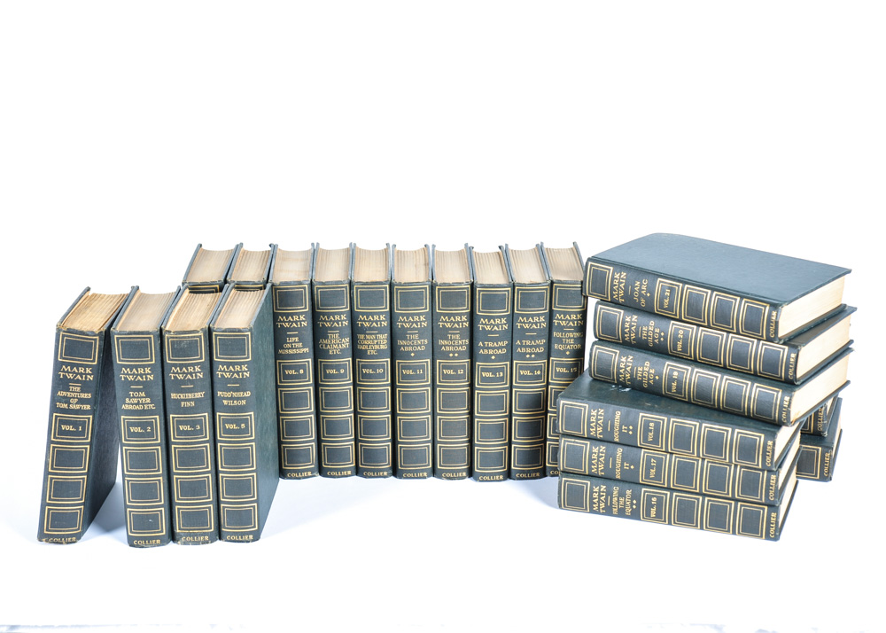 Vintage Mark Twain Twenty-five Volume Hardbound Book Set