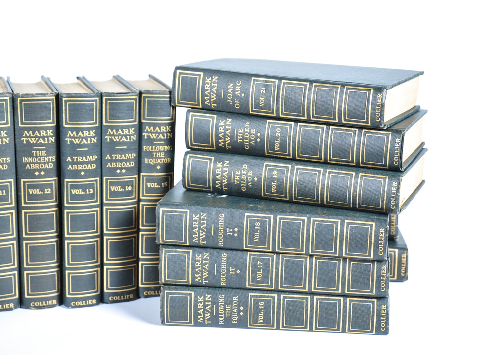 Vintage Mark Twain Twenty-five Volume Hardbound Book Set
