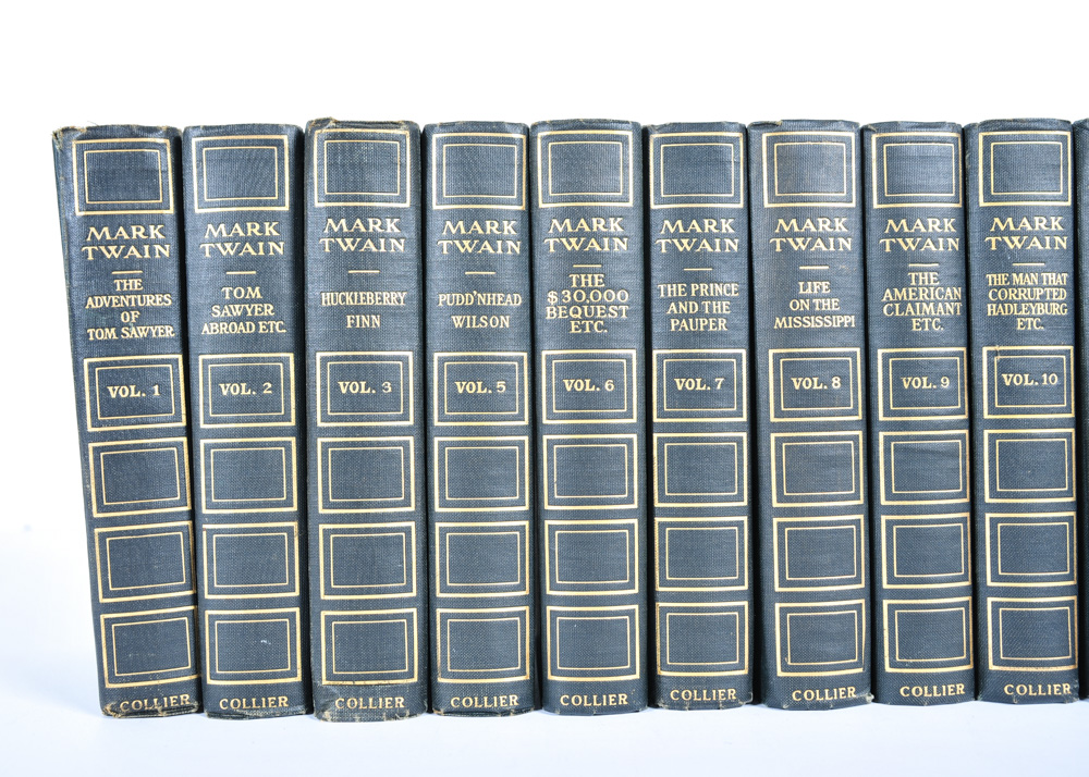 Vintage Mark Twain Twenty-five Volume Hardbound Book Set