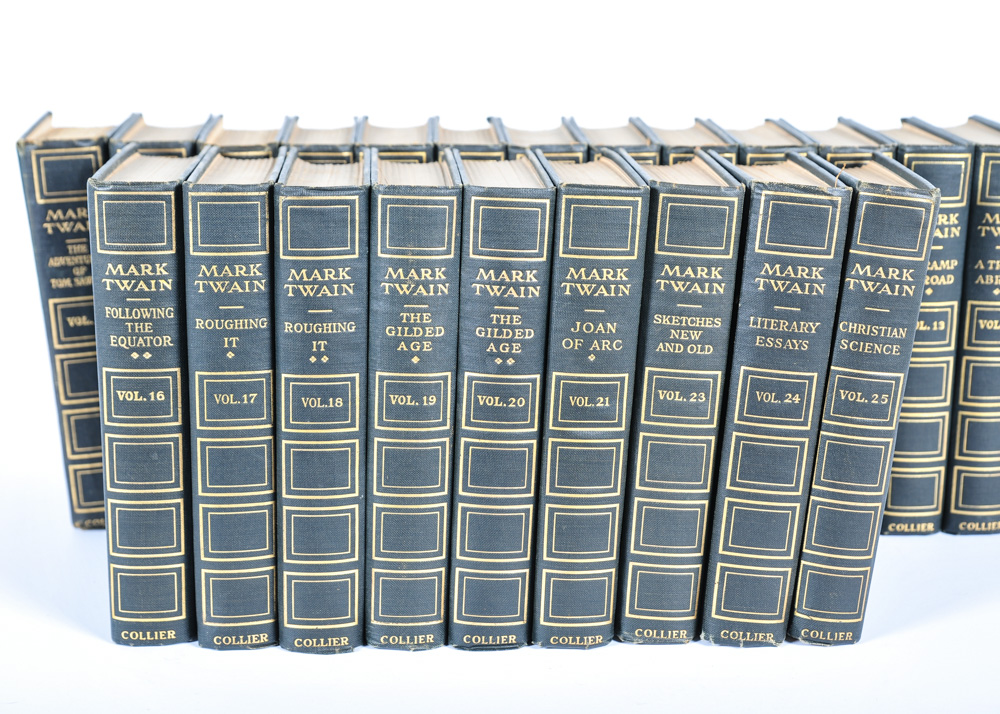 Vintage Mark Twain Twenty-five Volume Hardbound Book Set