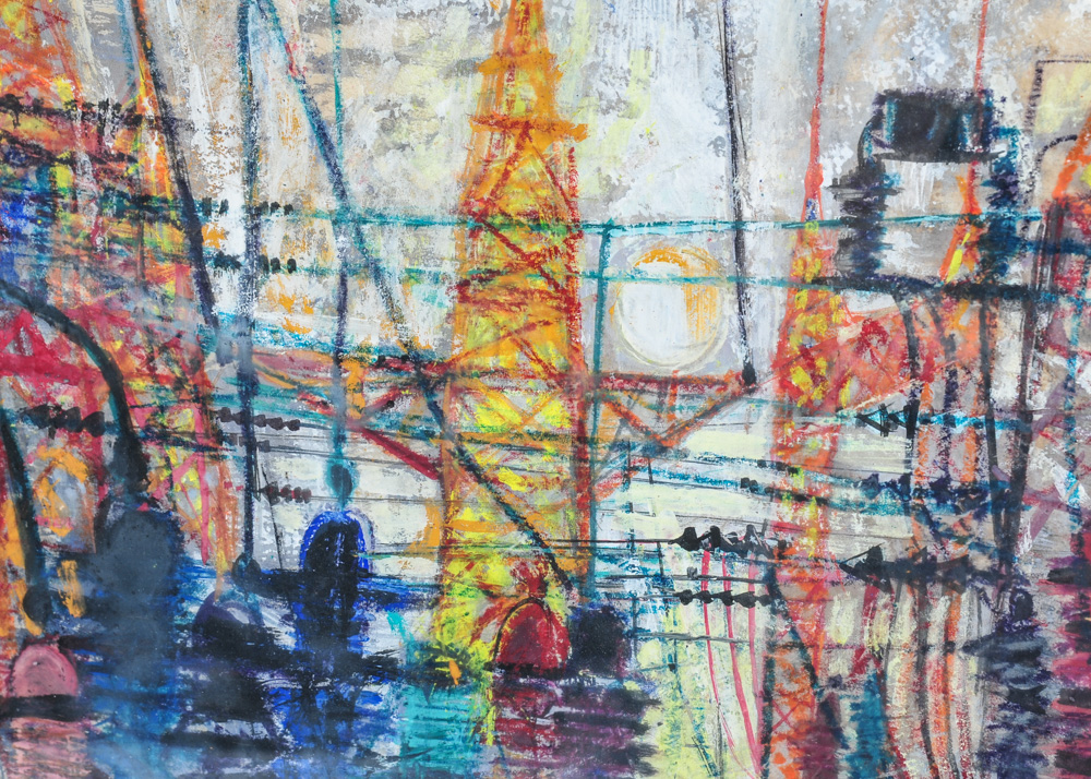 Trio of Framed Architectural and Landscape Themed Artworks