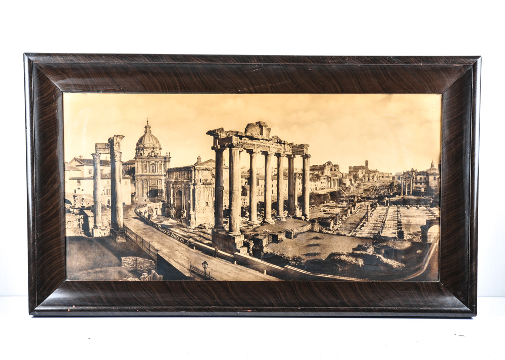 Oversized Sepia Photograph of Roman Temple of Saturn