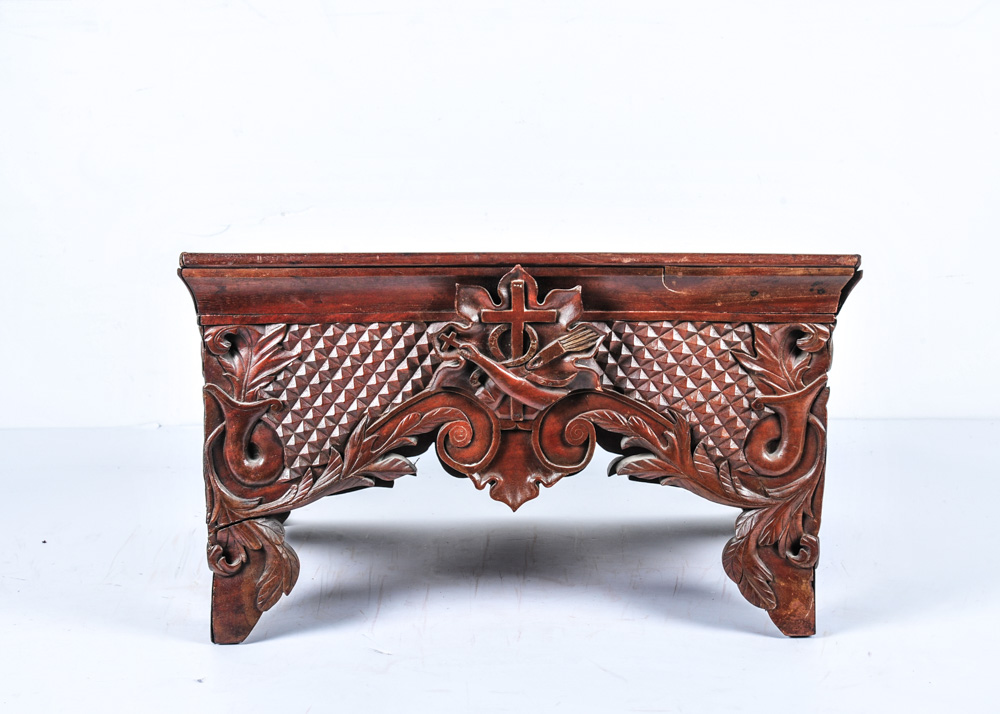 Antique Hand Carved Walnut Traveling Preacher's Pulpit