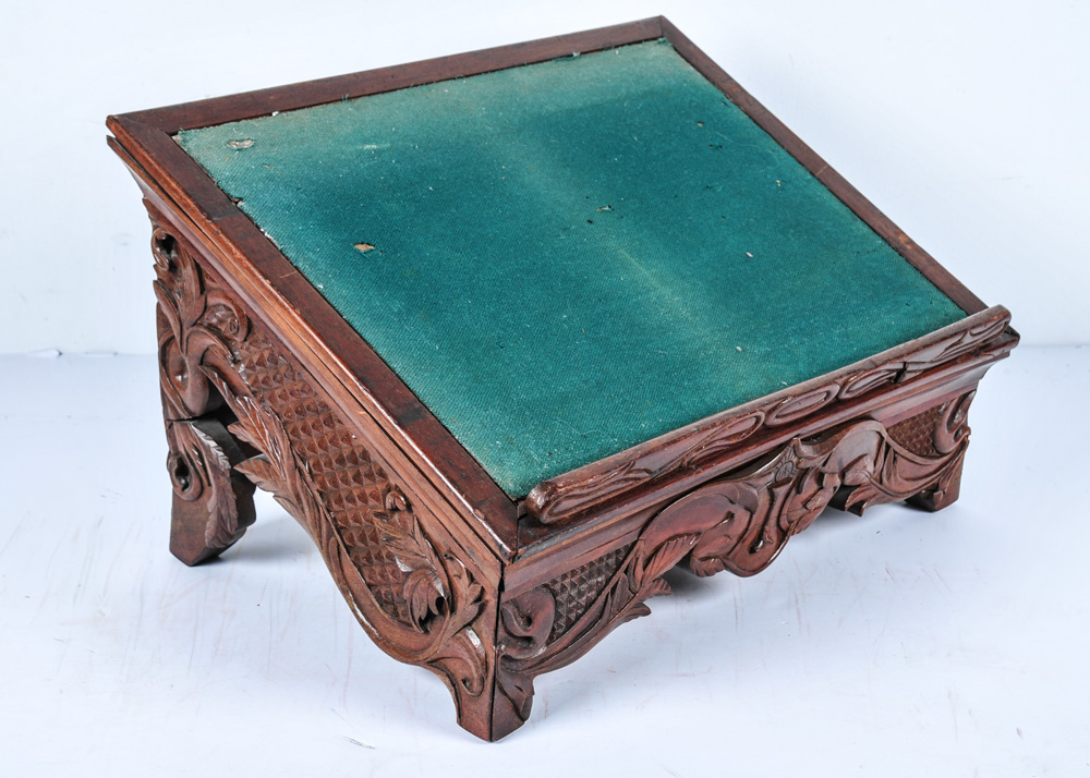 Antique Hand Carved Walnut Traveling Preacher's Pulpit