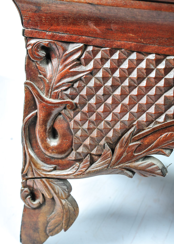 Antique Hand Carved Walnut Traveling Preacher's Pulpit