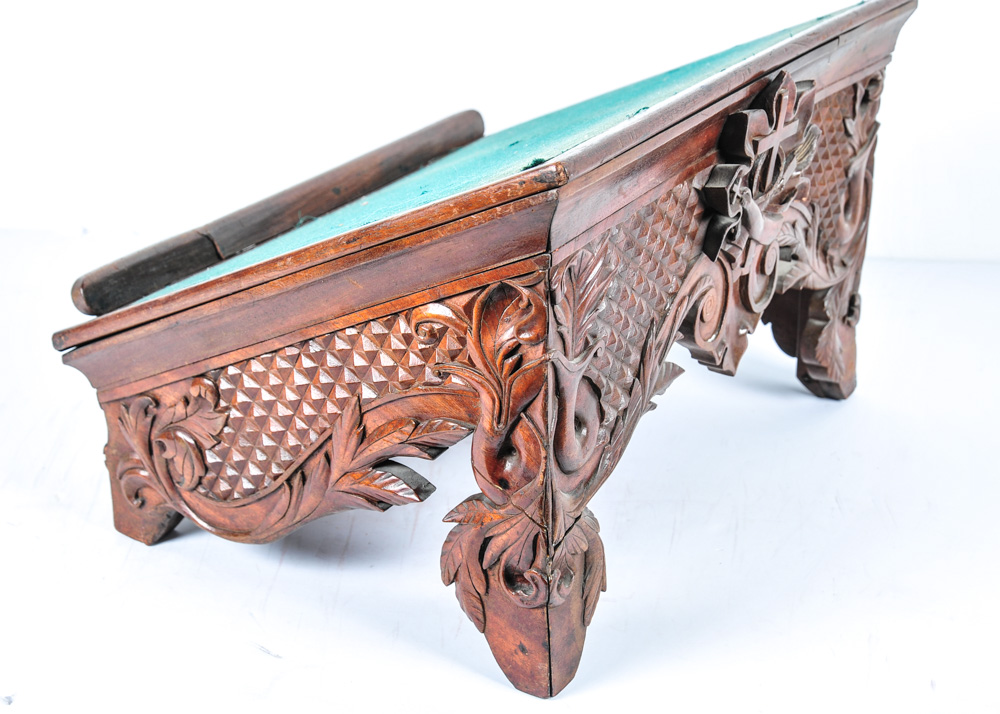 Antique Hand Carved Walnut Traveling Preacher's Pulpit