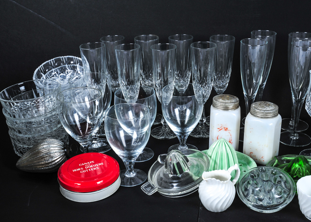 Collection of Kitchen Stemware and China