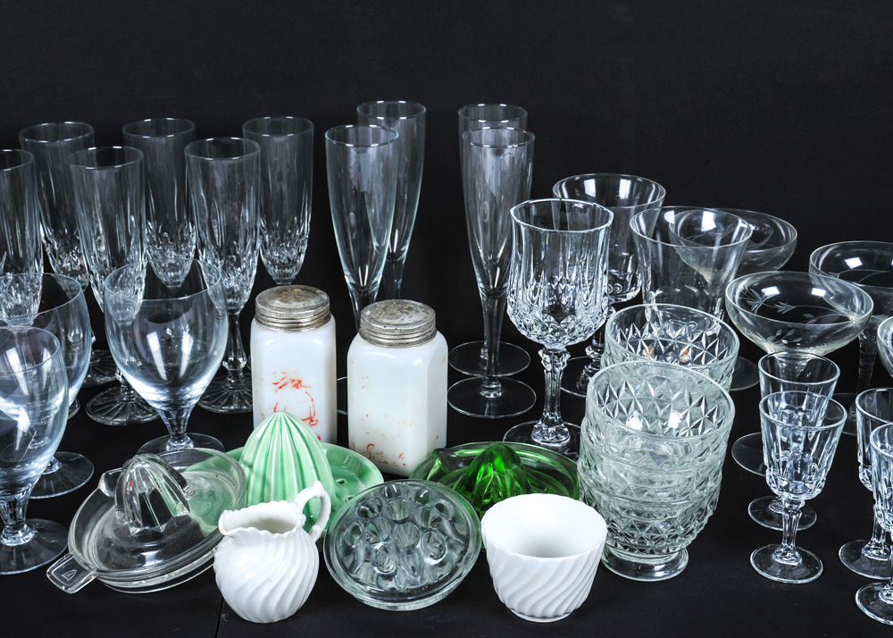 Collection of Kitchen Stemware and China