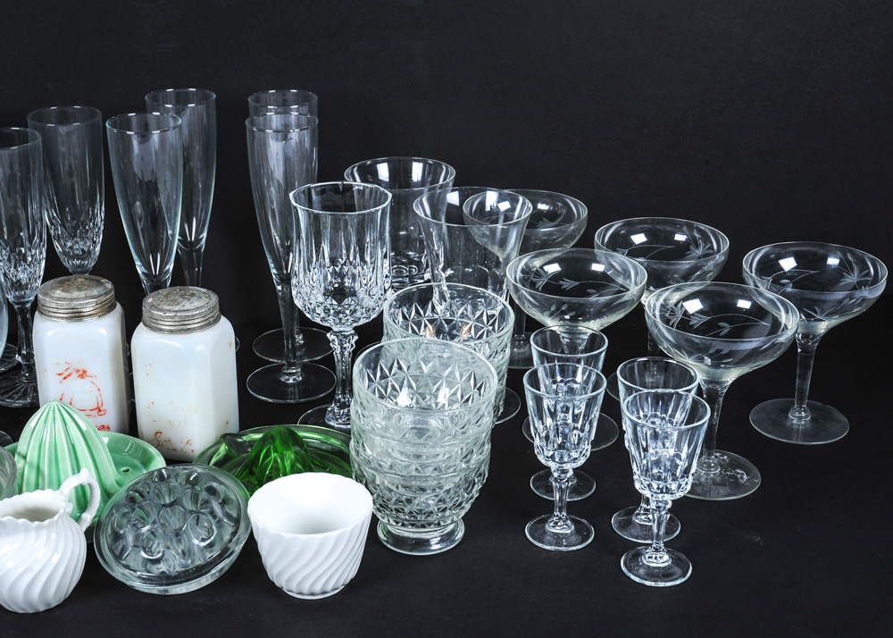 Collection of Kitchen Stemware and China