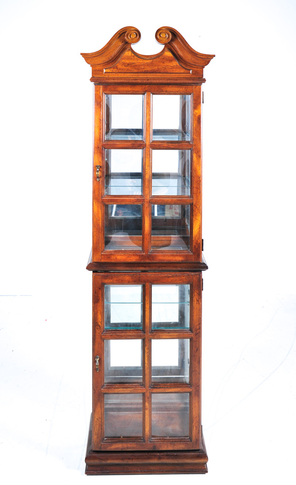 Two-Tiered Federal Style Oak Display Cabinet