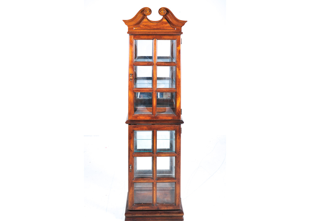 Two-Tiered Federal Style Oak Display Cabinet