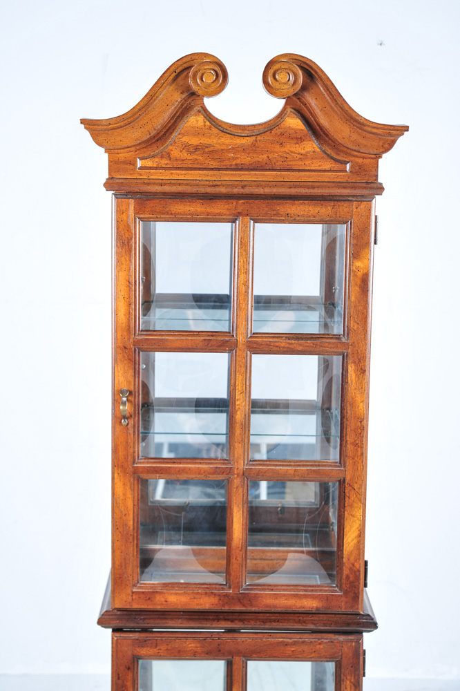 Two-Tiered Federal Style Oak Display Cabinet
