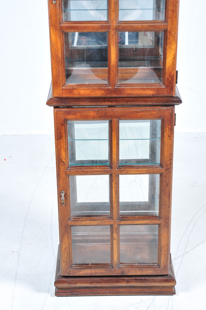 Two-Tiered Federal Style Oak Display Cabinet