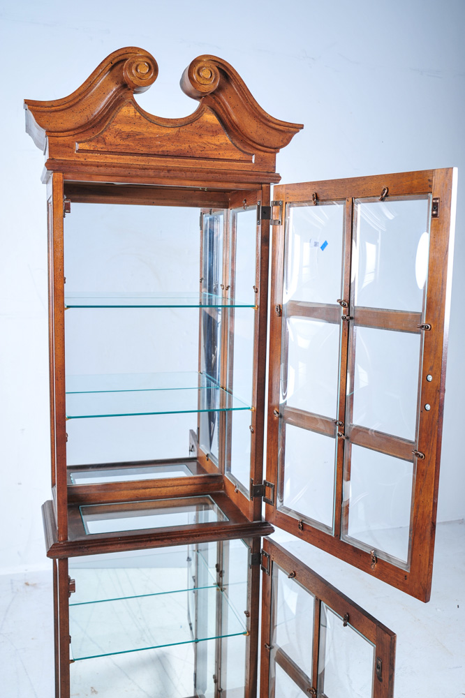 Two-Tiered Federal Style Oak Display Cabinet