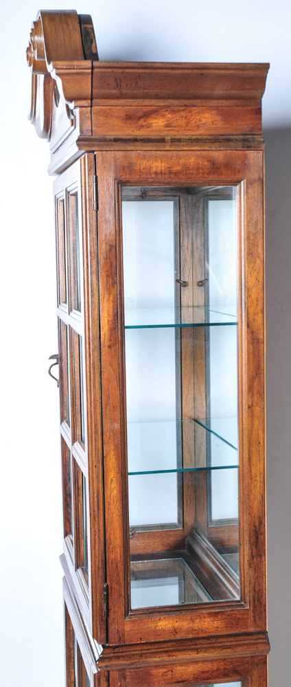 Two-Tiered Federal Style Oak Display Cabinet