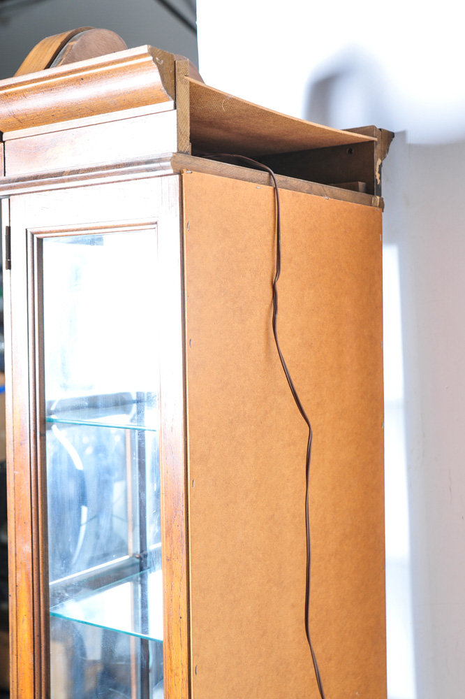 Two-Tiered Federal Style Oak Display Cabinet