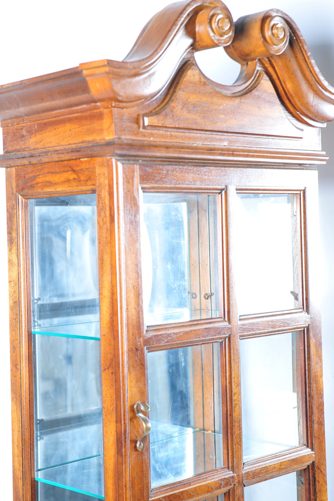 Two-Tiered Federal Style Oak Display Cabinet