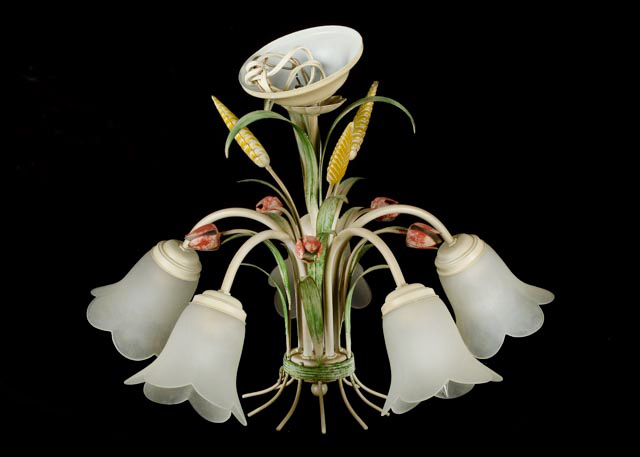 Shabby Chic Five Mount Ceiling Light