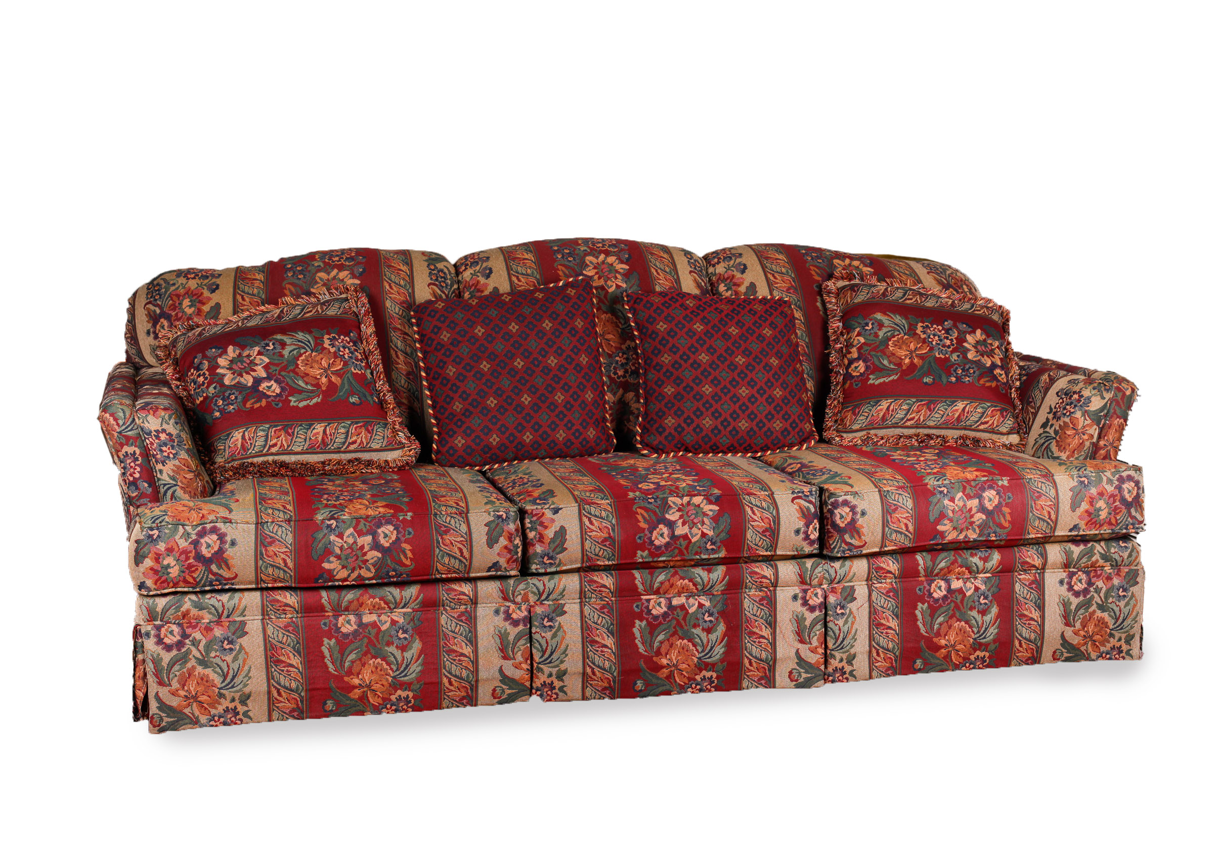 Haverty Furniture Co. Floral Striped Sofa