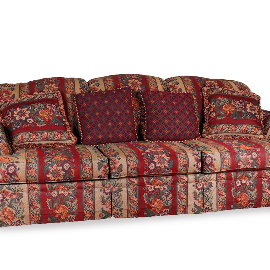Haverty Furniture Co. Floral Striped Sofa