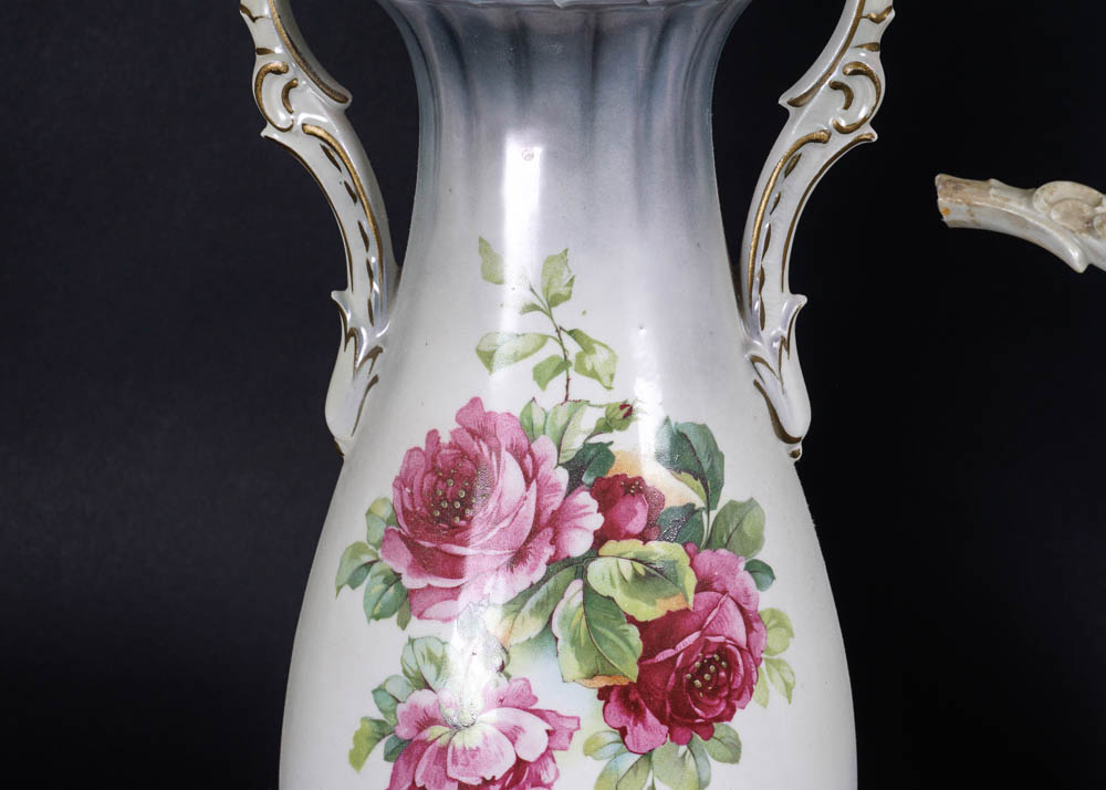 Pair of Austrian Floral Vases