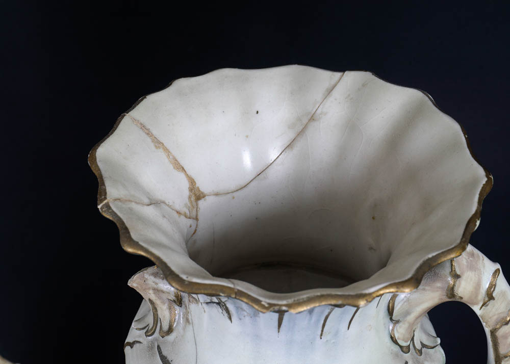 Pair of Austrian Floral Vases