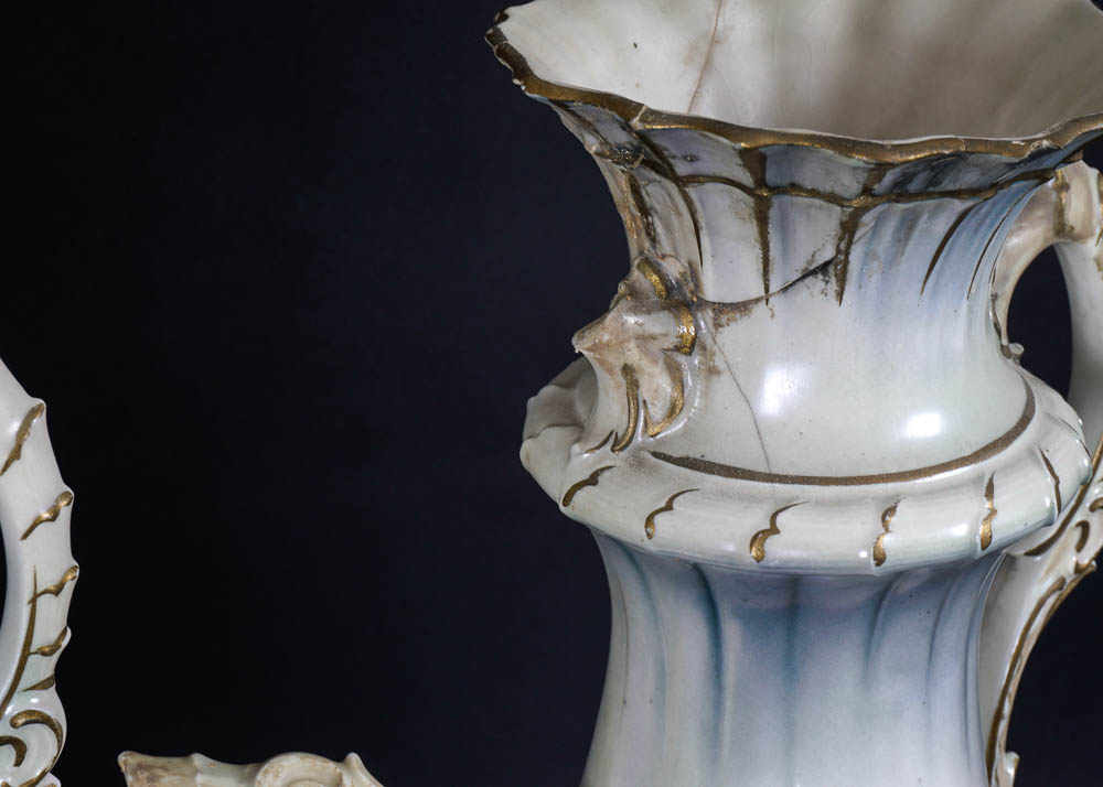 Pair of Austrian Floral Vases