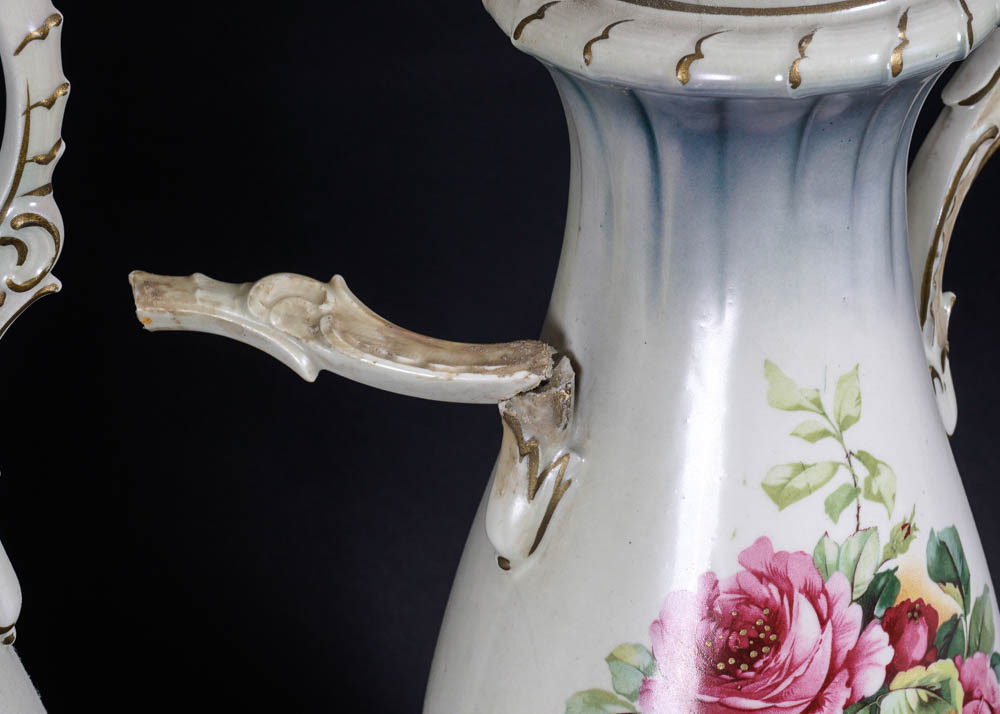 Pair of Austrian Floral Vases