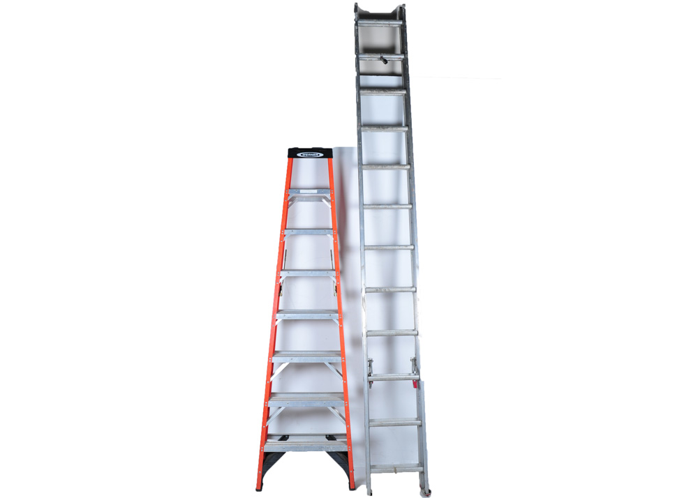 Werner Aluminum Extension and Fiberglass Step Ladders