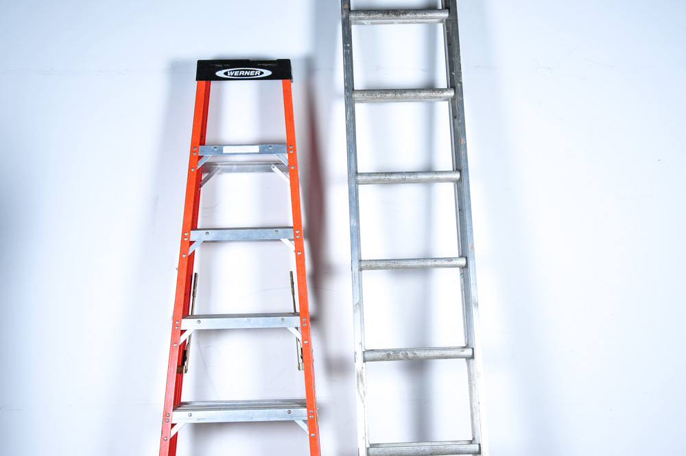 Werner Aluminum Extension and Fiberglass Step Ladders