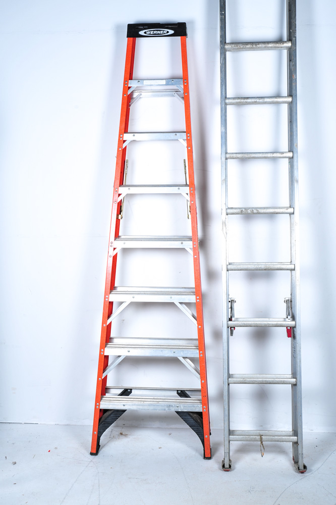Werner Aluminum Extension and Fiberglass Step Ladders