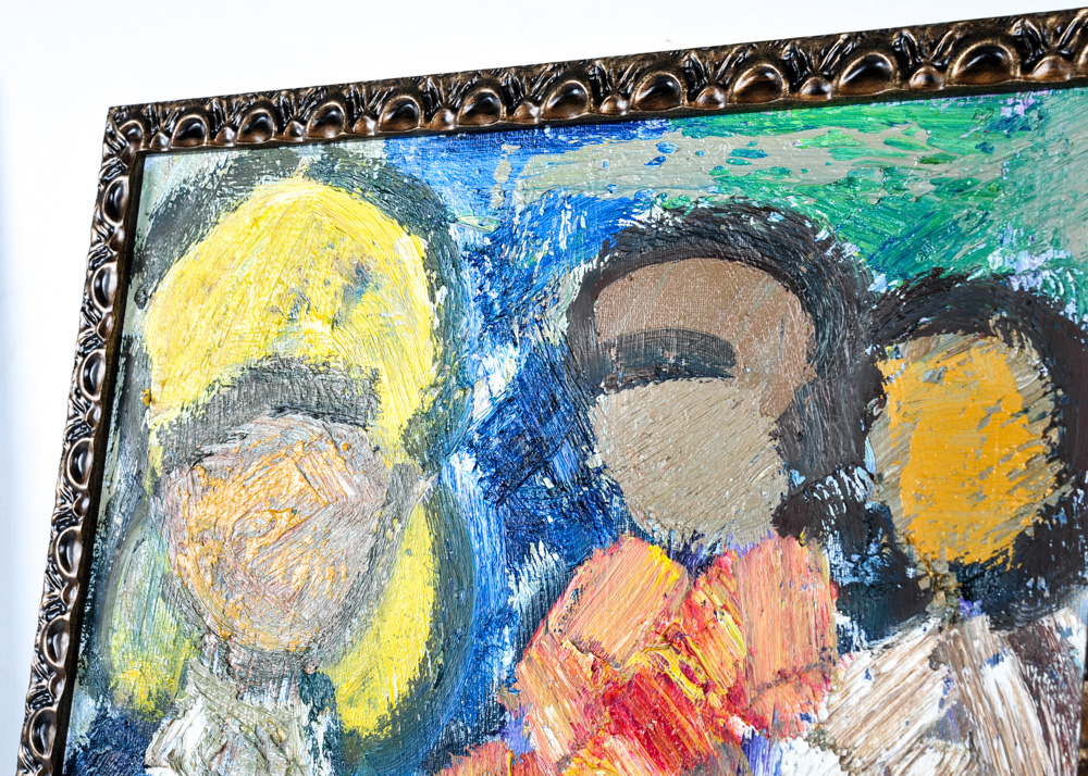 Duo of Abstract Figurative Oil Paintings