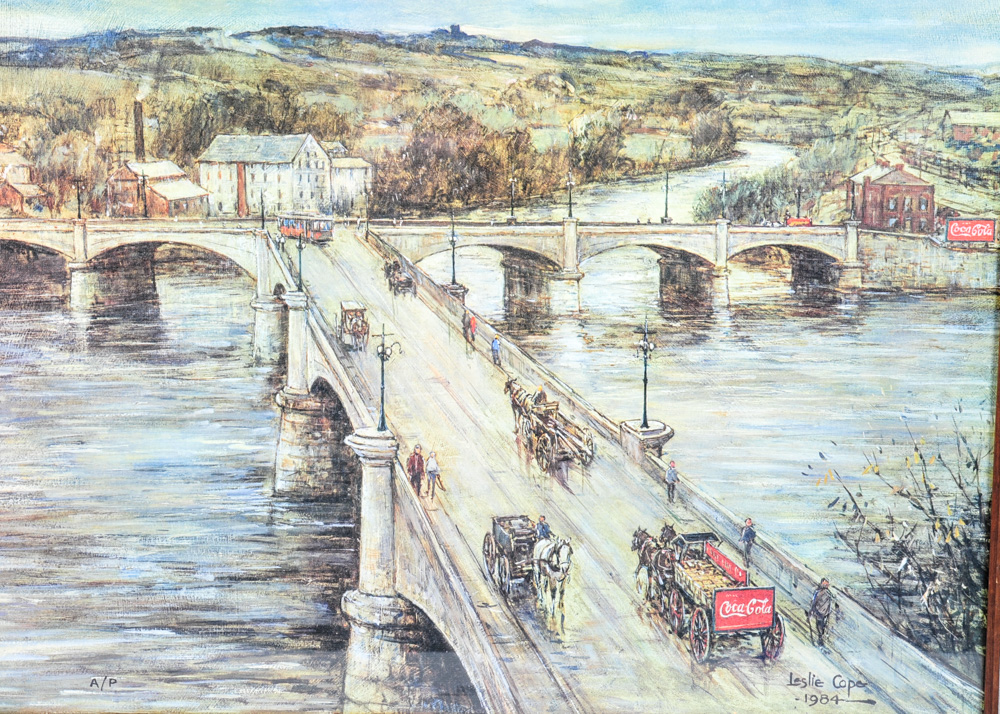 Leslie Cope Artist Proof Limited Edition "Crossing the Y Bridge"