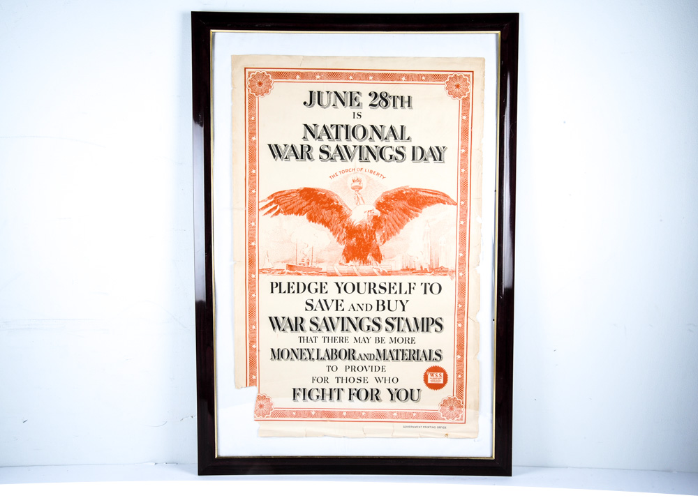 Vintage World War I Savings Stamps Poster