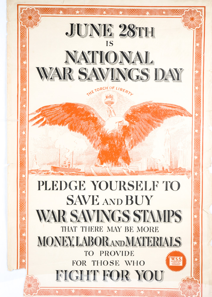 Vintage World War I Savings Stamps Poster
