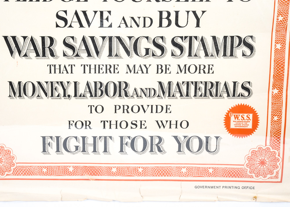 Vintage World War I Savings Stamps Poster