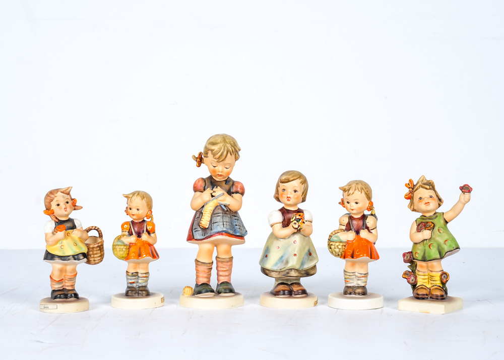 Set of Six Hummel Little Girl Figurines