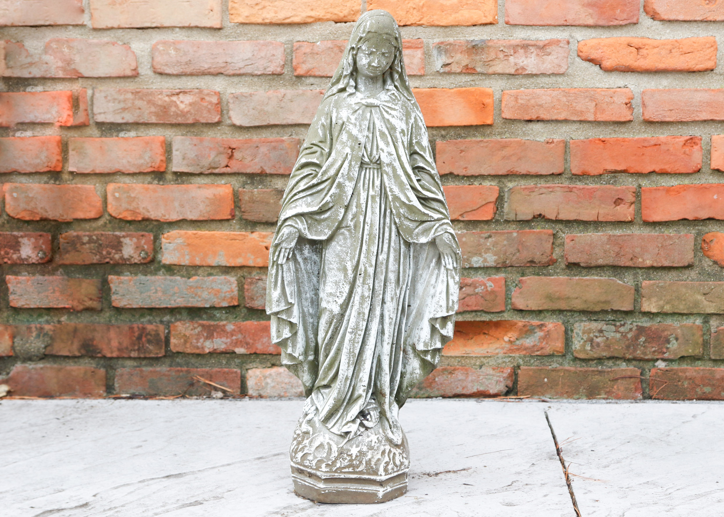 Concrete Garden Statue of The Virgin Mary