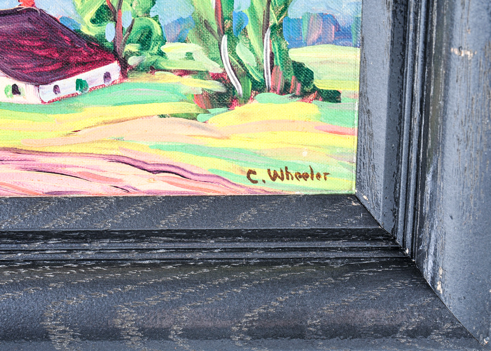 Duo of Landscape Oil Paintings In The Style of Clifton Wheeler