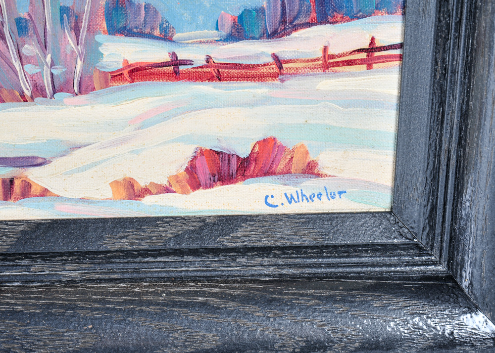 Duo of Landscape Oil Paintings In The Style of Clifton Wheeler