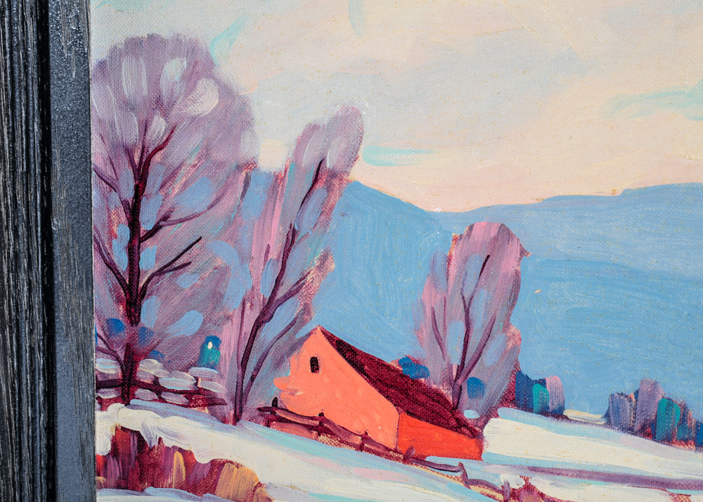 Duo of Landscape Oil Paintings In The Style of Clifton Wheeler