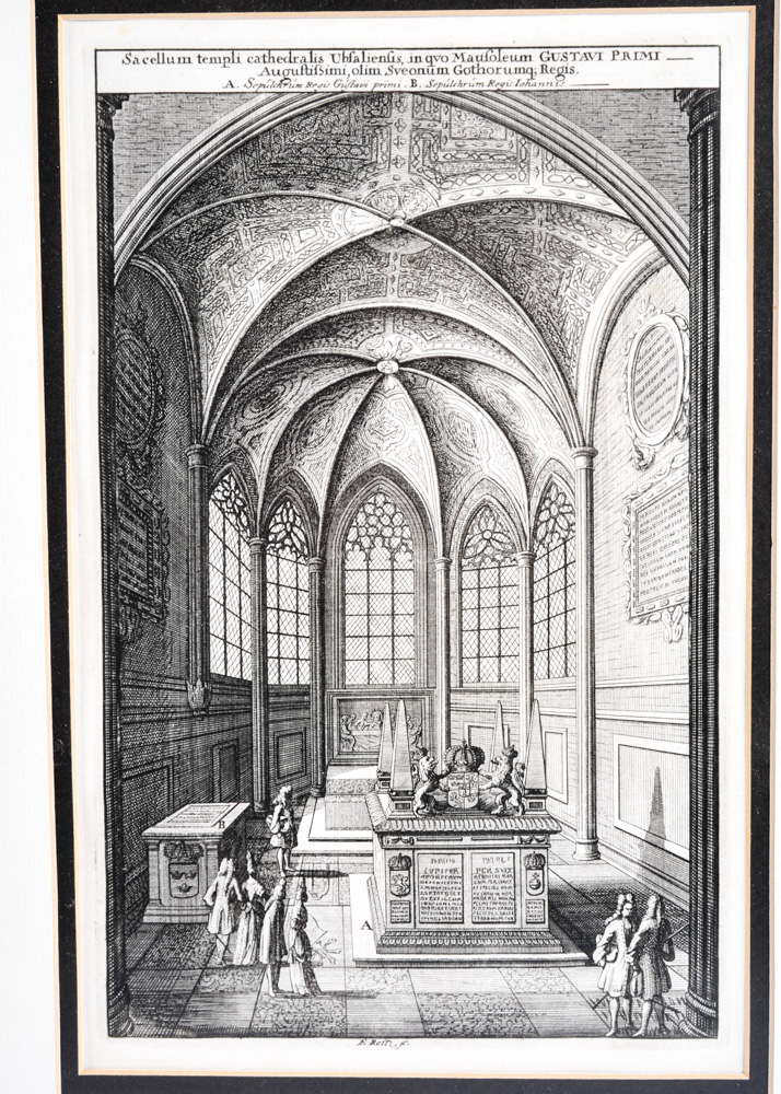 Duo of Antique Swedish Architectural Engravings