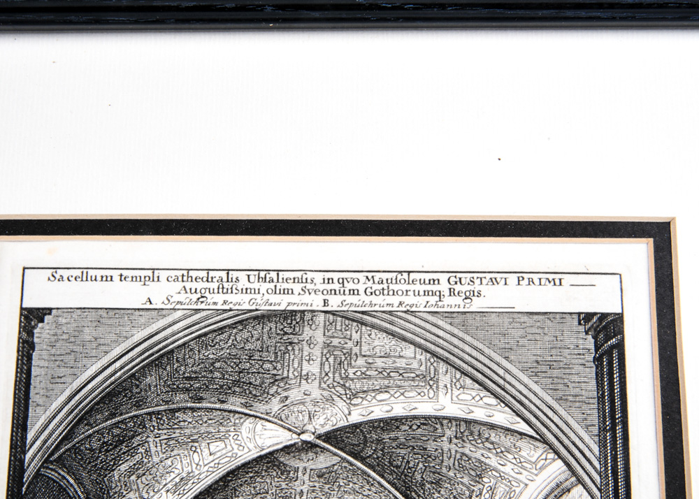 Duo of Antique Swedish Architectural Engravings